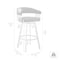 Armen Living Bronson 25" Slate Gray Faux Leather and Silver Metal Bar Stool 795044878257 - alternate 6